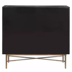 Laini Distressed Black Modern Carved Cabinet