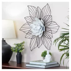 Layered Flower Metal Wall Plaque