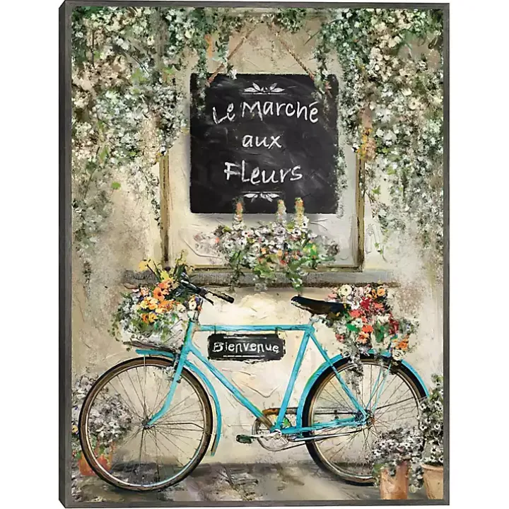 Le Marche Aux Fleurs Framed Canvas Art Print