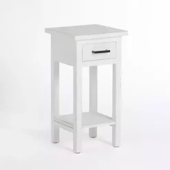 Leo White Wood Accent Table