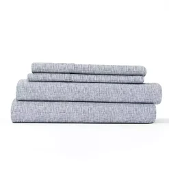 Light Blue Chambray 4-pc. King Bed Sheet Set