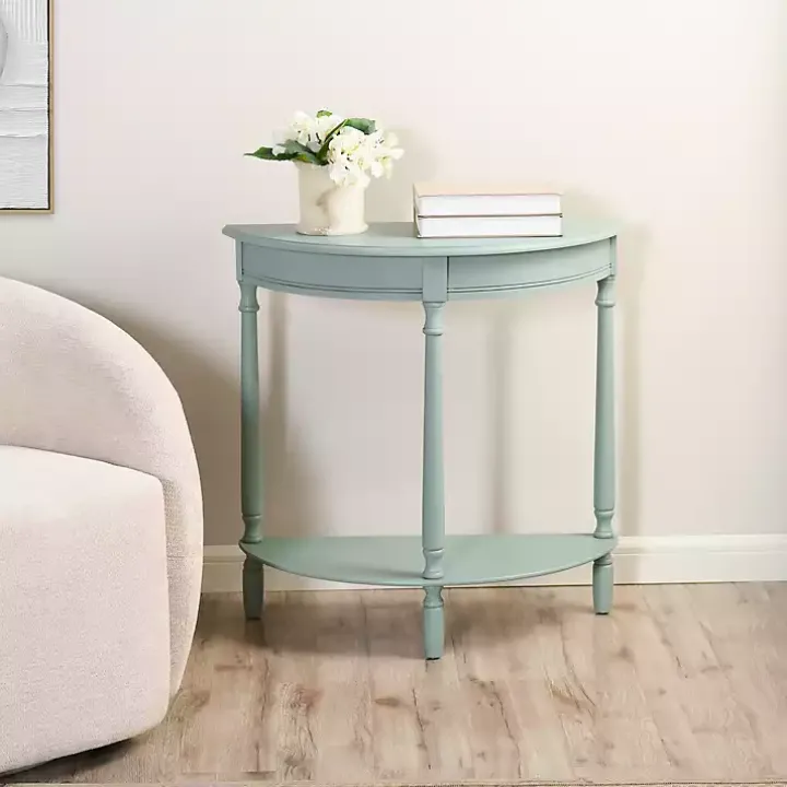 Light Blue Half Moon Tinslee Console Table