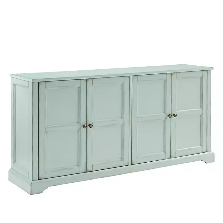 Light Blue Paneled 4-Door Sideboard