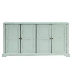 Light Blue Paneled 4-Door Sideboard