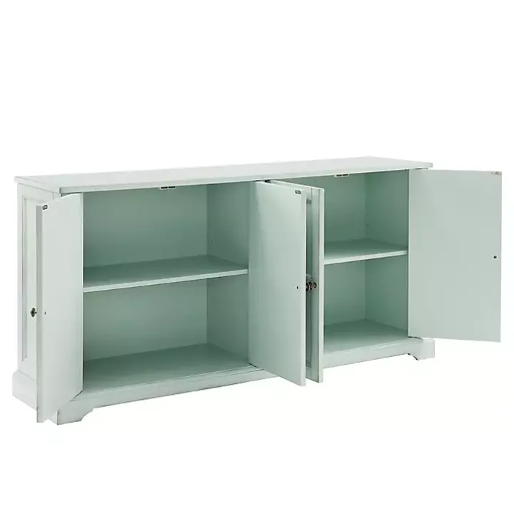 Light Blue Paneled 4-Door Sideboard