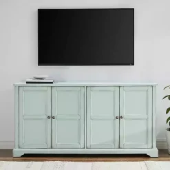 Light Blue Paneled 4-Door Sideboard