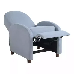 Light Blue Rounded Push Back Recliner