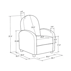 Light Blue Rounded Push Back Recliner