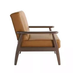 Light Brown Faux Leather Ambon Accent Chair