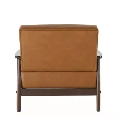 Light Brown Faux Leather Ambon Accent Chair