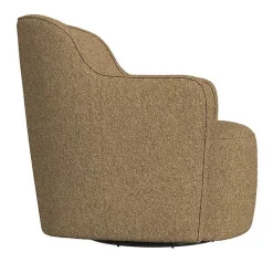 Light Brown Swivel Barrel Accent Chair