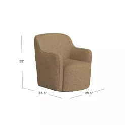 Light Brown Swivel Barrel Accent Chair