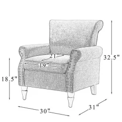 Light Gray Miriam Nailhead Trim Armchair