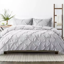 Light Gray Pinch Pleat 2-Pc. Twin Duvet Cover Set