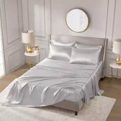 Light Gray Satin 6-pc. Full Sheet Set