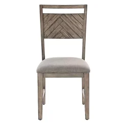 Light Gray Slat Back Wood Dining Chairs, Set of 2