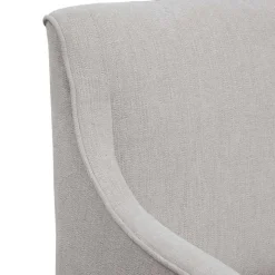 Light Gray Slipcover Dining Chair with Casters