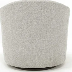 Light Gray Tufted Swivel Barrel Accent Chair
