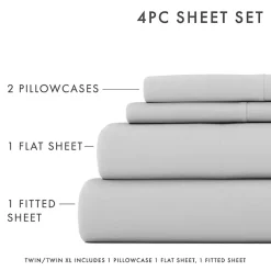Light Gray Ultra Soft 4-pc. Full Sheet Set