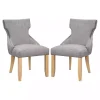 Light Gray Wingback Dining Chairs, Set of 2