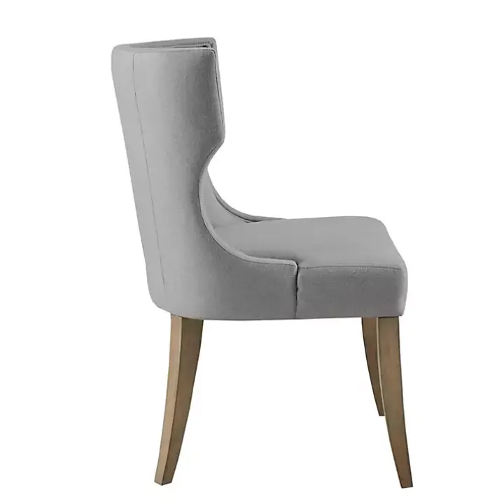 Light Gray Wingback Dining Chair