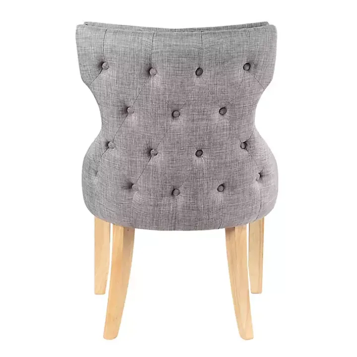 Light Gray Wingback Dining Chairs, Set of 2