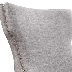 Light Gray Wingback Dining Chairs, Set of 2