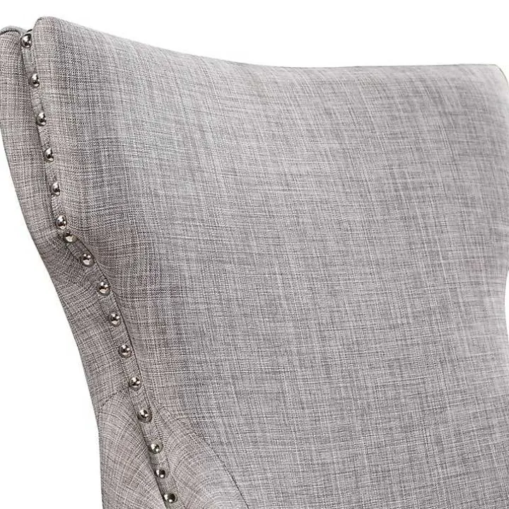 Light Gray Wingback Dining Chairs, Set of 2