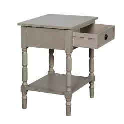 Light Gray Wood Barrett Accent Table