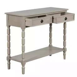 Light Gray Wood 2-Drawer Barrett Console Table