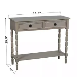 Light Gray Wood 2-Drawer Barrett Console Table