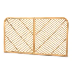 Linear Rattan Wall Mounted Queen Headboard