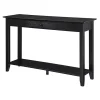 Long Black Single Drawer Console Table