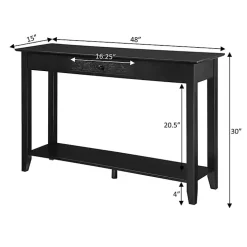 Long Black Single Drawer Console Table