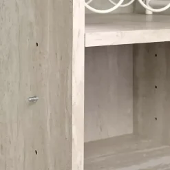 Marble Finish Gold Handle Storage Cabinet