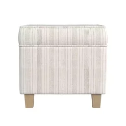 Marigold Stripe Upholstered Square Storage Ottoman