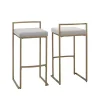 Marley Gray and Gold Bar Stools, Set of 2