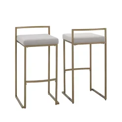 Marley Gray and Gold Bar Stools, Set of 2