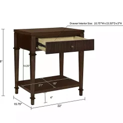 Martha Stewart Dark Brown Wood Nightstand