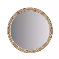 Martha Stewart Natural Round Rattan Wall Mirror