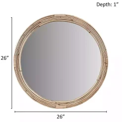 Martha Stewart Natural Round Rattan Wall Mirror