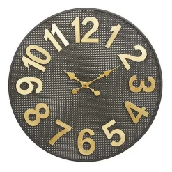 Matte Black Iron Wall Clock, 32 in.