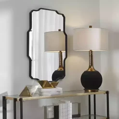 Matte Black Thin Linear Iron Frame Wall Mirror
