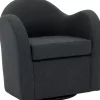 Max Gray Swivel Club Accent Chair