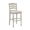 Melvin Distressed Whitewash Bar Stool