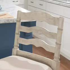 Melvin Distressed Whitewash Bar Stool