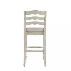 Melvin Distressed Whitewash Bar Stool
