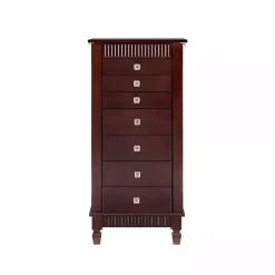 Merlot Wood 7-Drawer Joslyn Jewelry Armoire