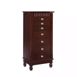 Merlot Wood 7-Drawer Joslyn Jewelry Armoire