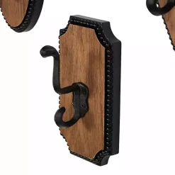 Metal and Wood Beaded Wall Hooks, Set of 4